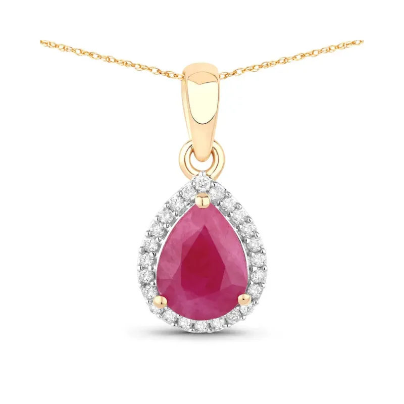 Genuine 10K Gold Pink Ruby Diamond Halo Pendant made by Zulily