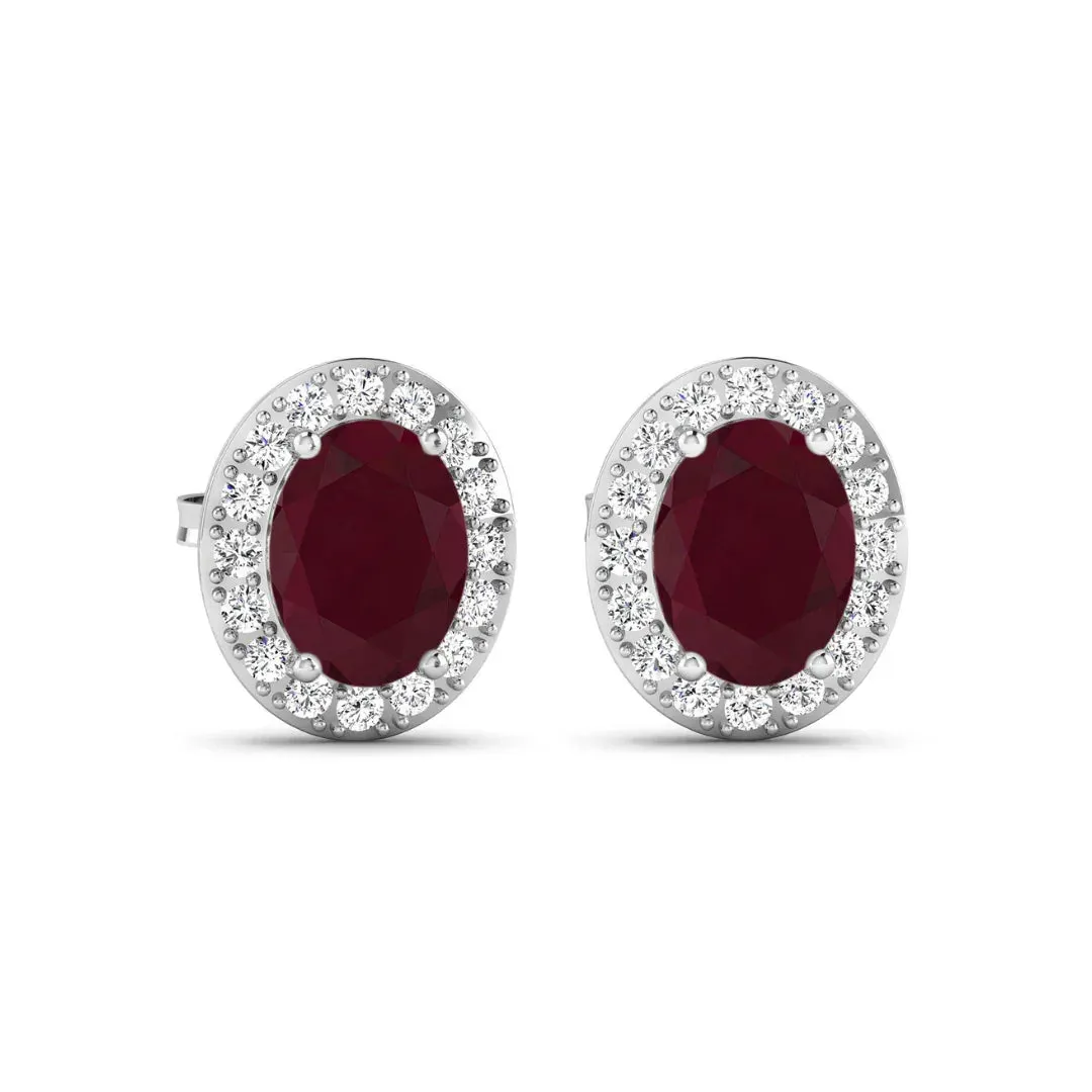 Genuine Ruby and White Diamond Studs Earrings sold by Zulily product image thumbnail 2