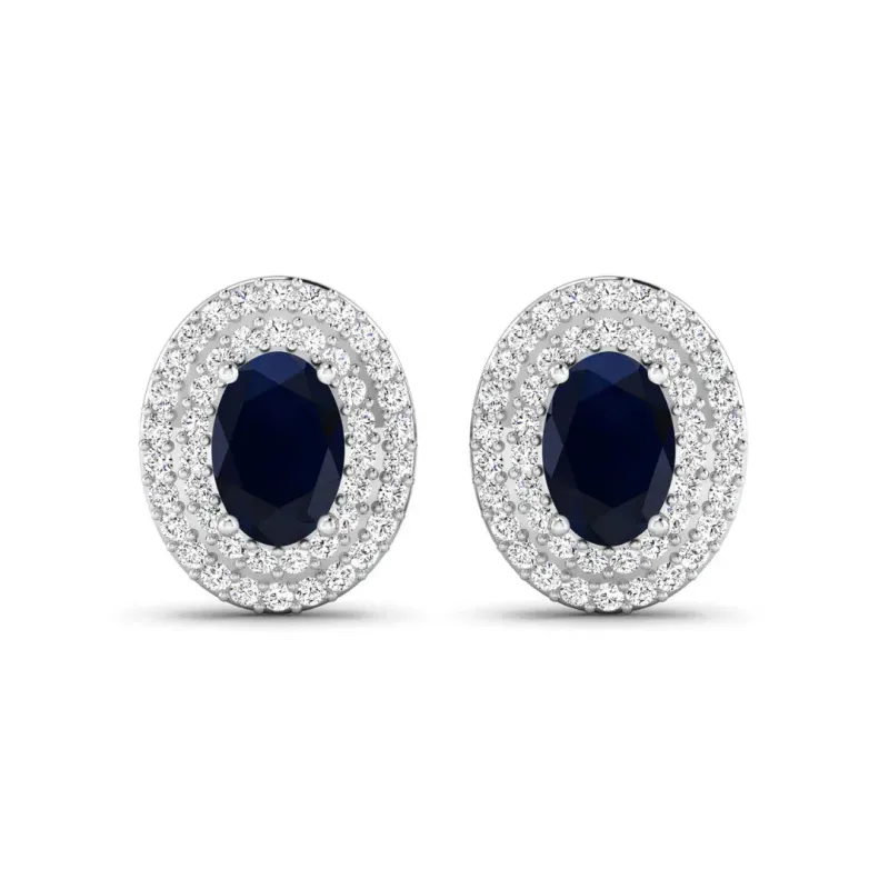 Genuine Sapphire Diamond Studs made by Zulily