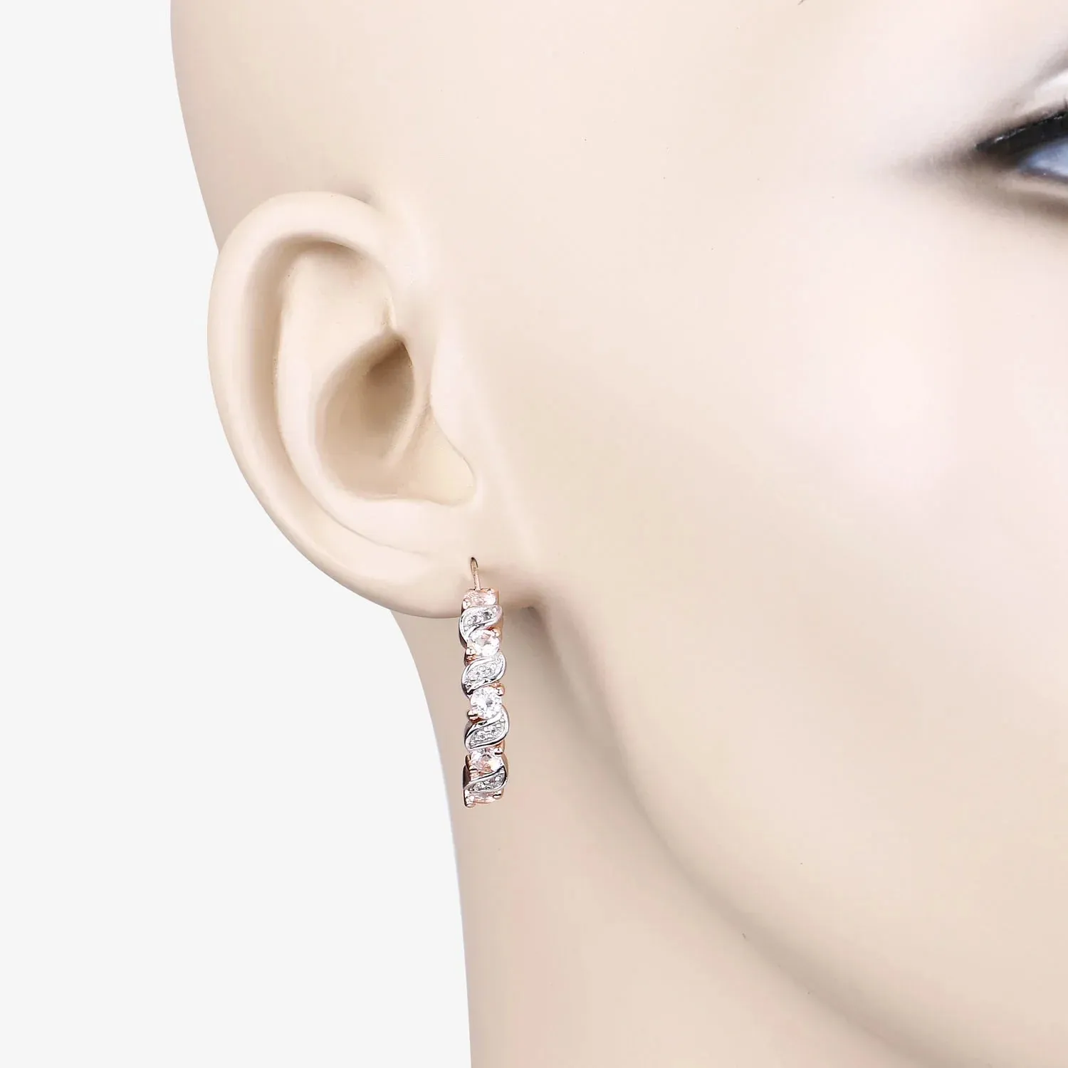 Rose Gold Genuine Morganite Hoop Earrings sold by Zulily product image thumbnail 5