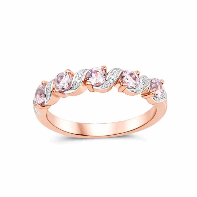 Peach Genuine Morganite 5 Stone Ring made by Zulily