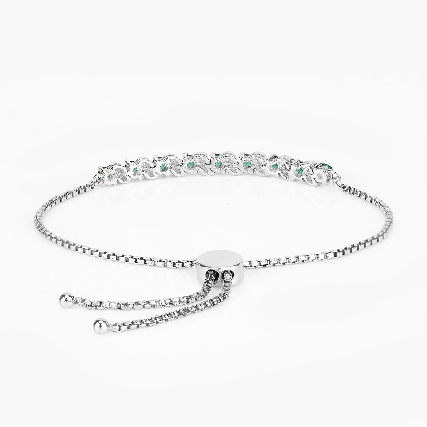 Genuine Emerald and White Topaz Bolo Bracelet sold by Zulily product image thumbnail 3