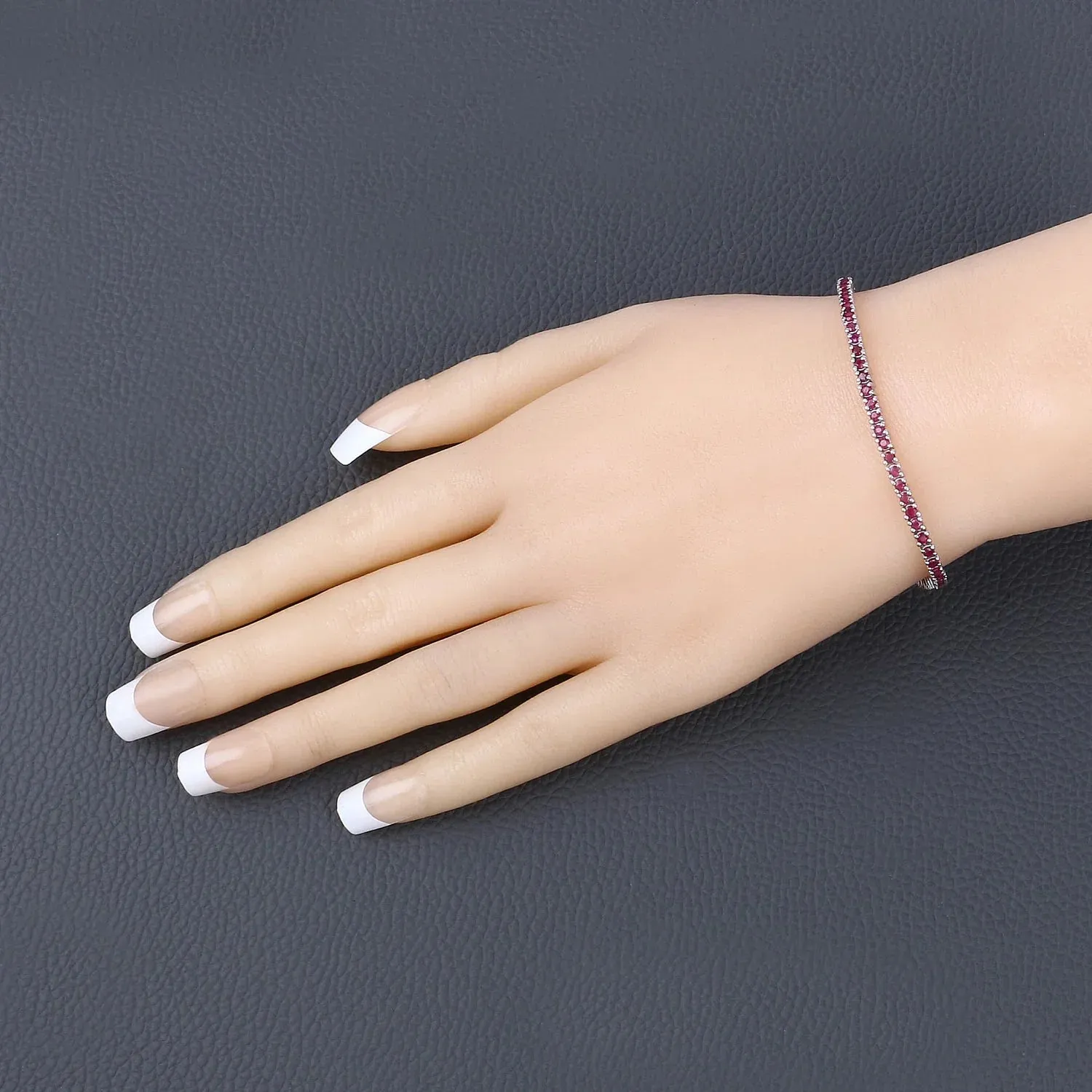 Genuine Pink Ruby Tennis Bracelet sold by Zulily product image thumbnail 5