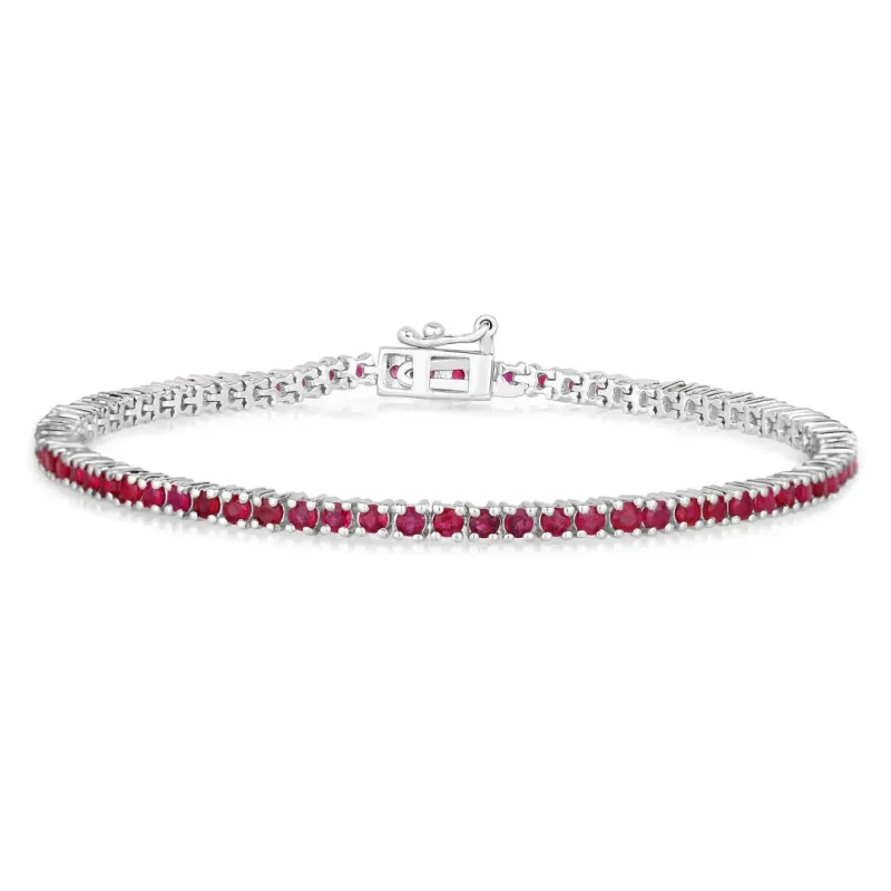 Genuine Pink Ruby Tennis Bracelet made by Zulily