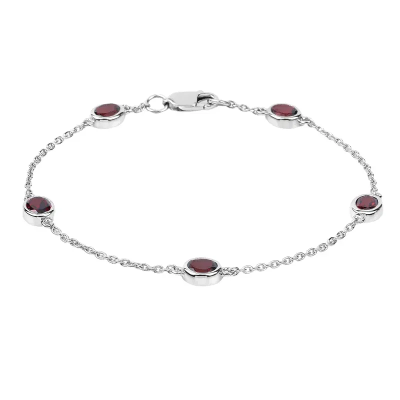 Genuine Garnet By The Yard Dainty Bracelet made by Zulily