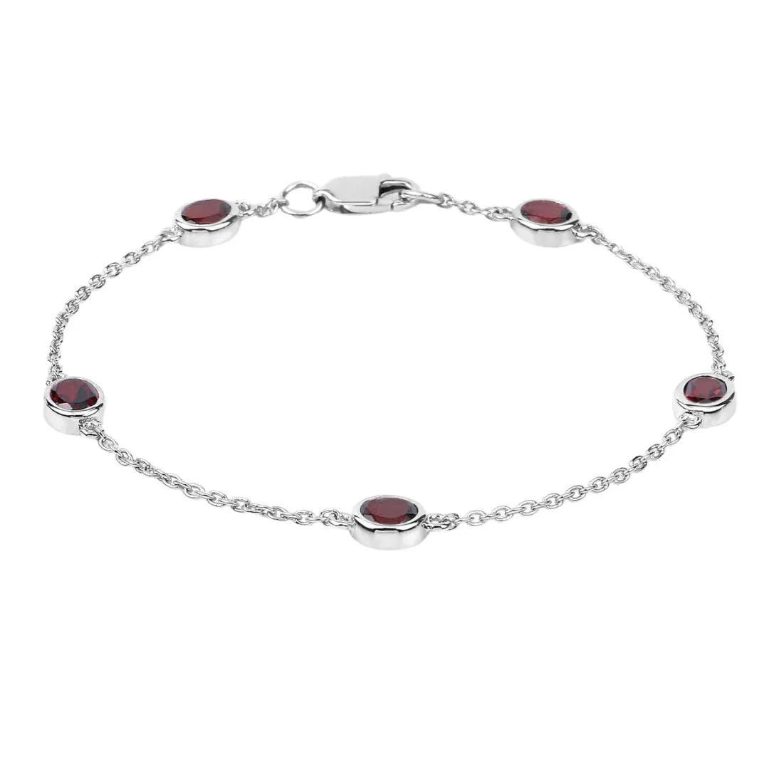 Genuine Garnet By The Yard Dainty Bracelet sold by Zulily