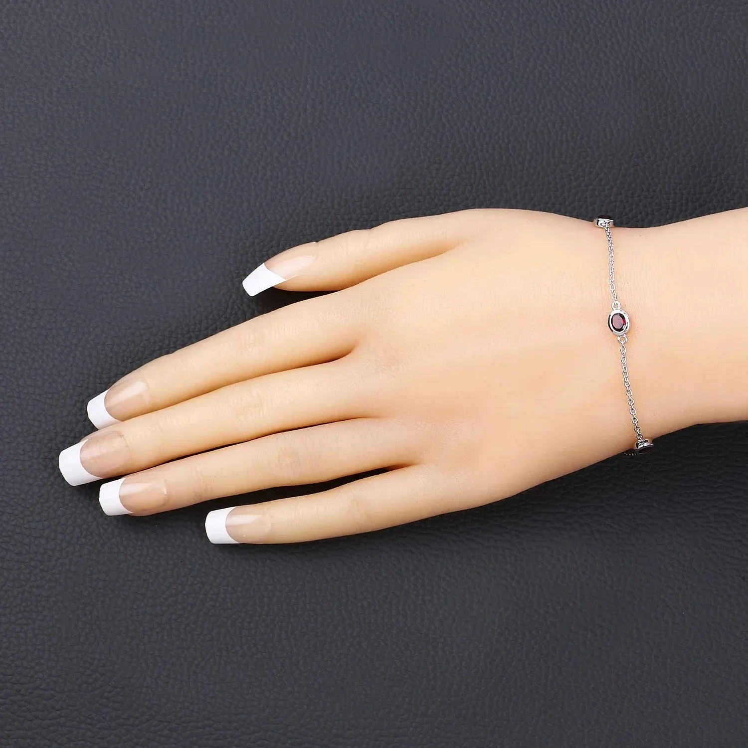 Genuine Garnet By The Yard Dainty Bracelet sold by Zulily product image thumbnail 5