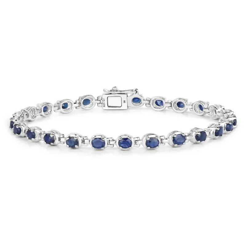 Genuine Blue Sapphire Tennis Bracelet made by Zulily