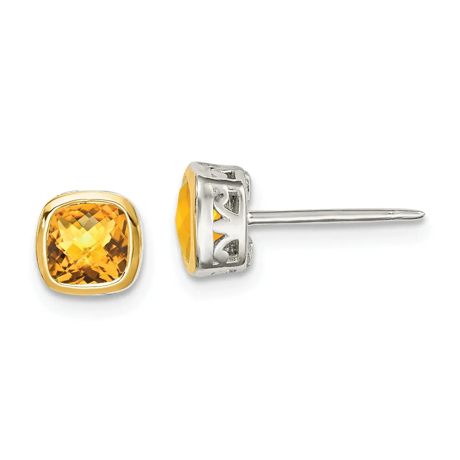 Genuine Citrine Square Stud Earrings sold by Zulily product image thumbnail 2