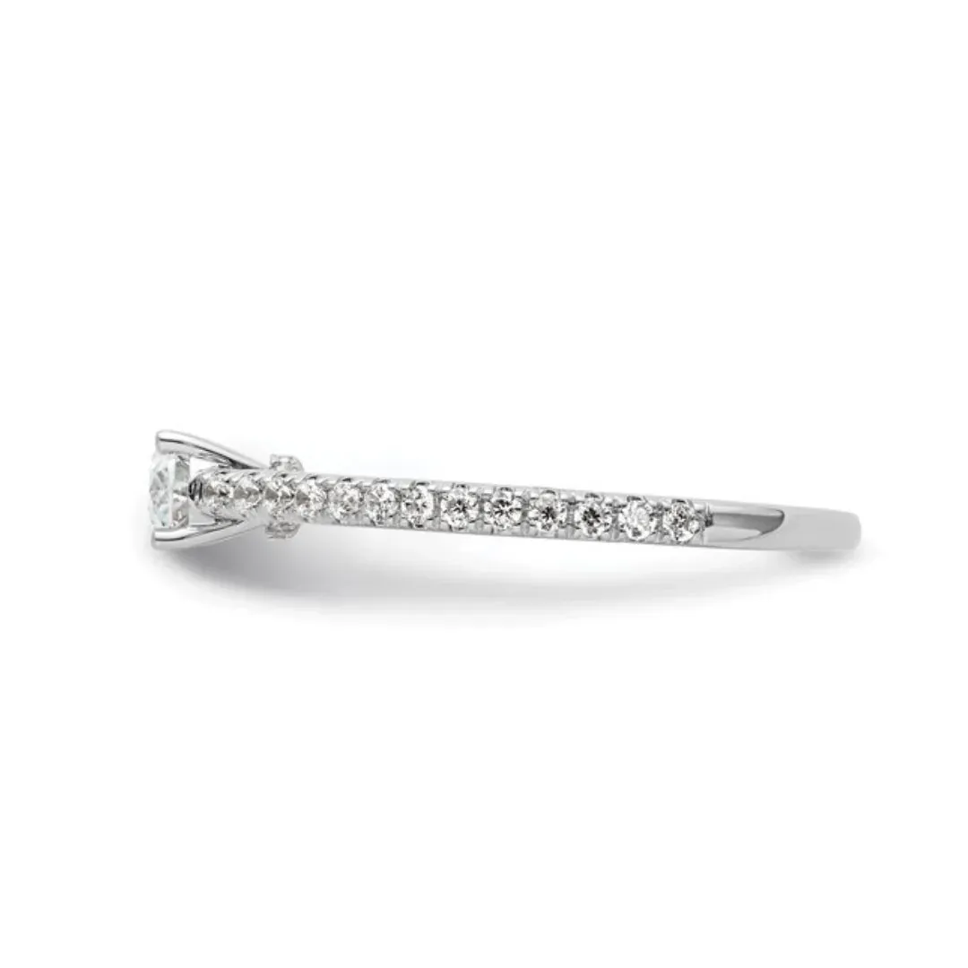 Lab Grown Diamond East-West Oval Pave Engagement Ring sold by Zulily product image thumbnail 4