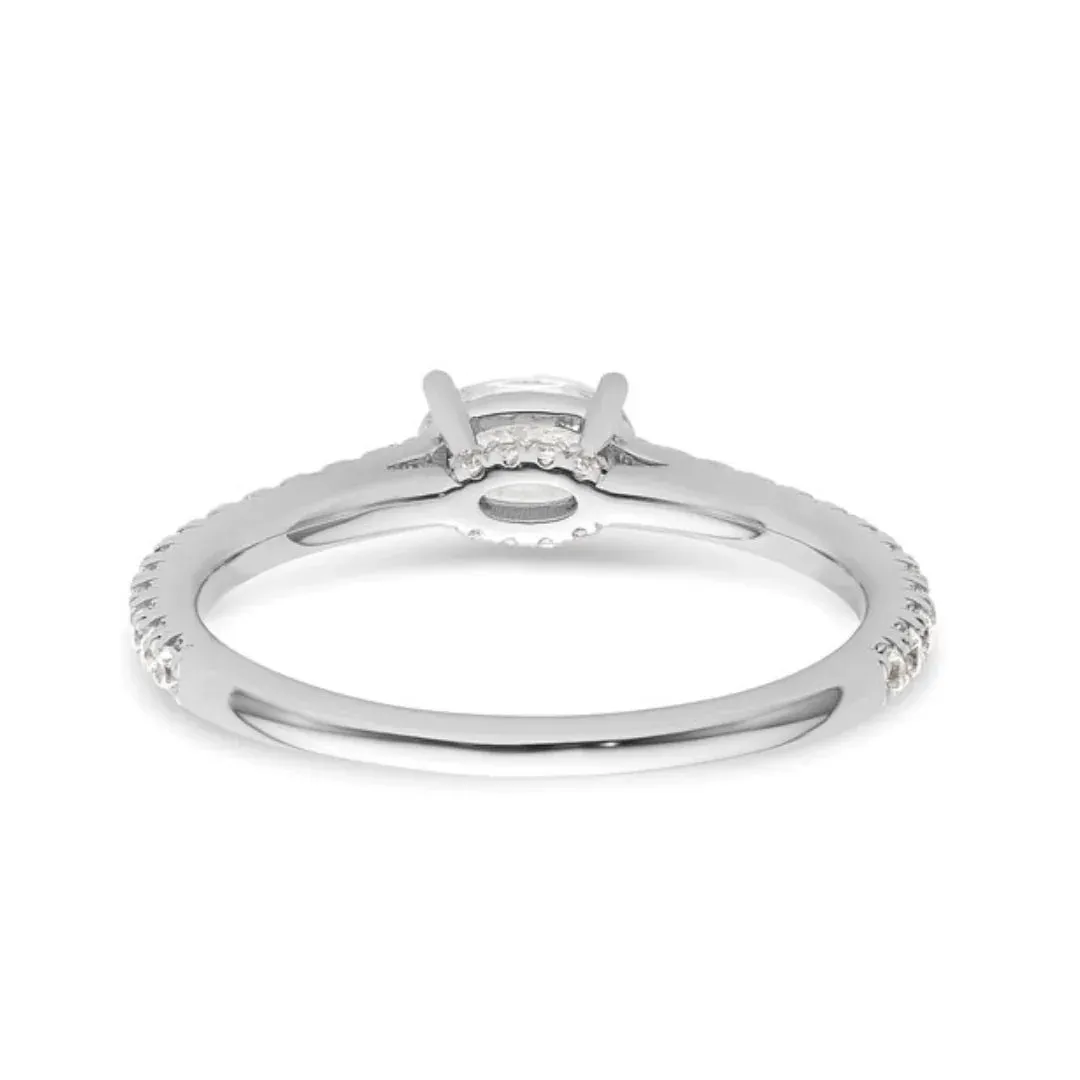 Lab Grown Diamond East-West Oval Pave Engagement Ring sold by Zulily product image thumbnail 5