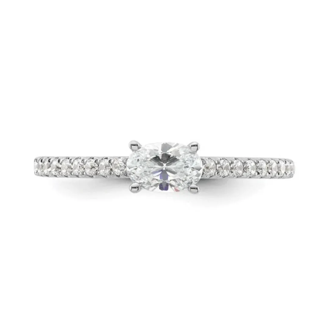 Lab Grown Diamond East-West Oval Pave Engagement Ring sold by Zulily product image thumbnail 3