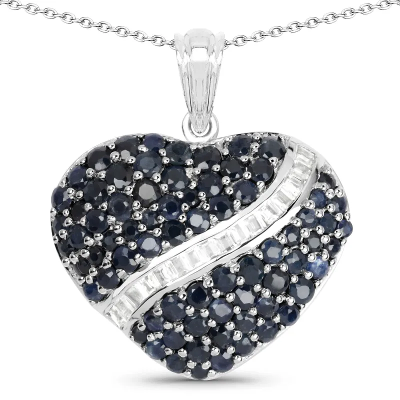 Genuine Blue Heart Sapphire Necklace made by Zulily