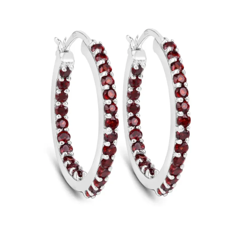 Natural Garnet Hoop Earrings made by Zulily