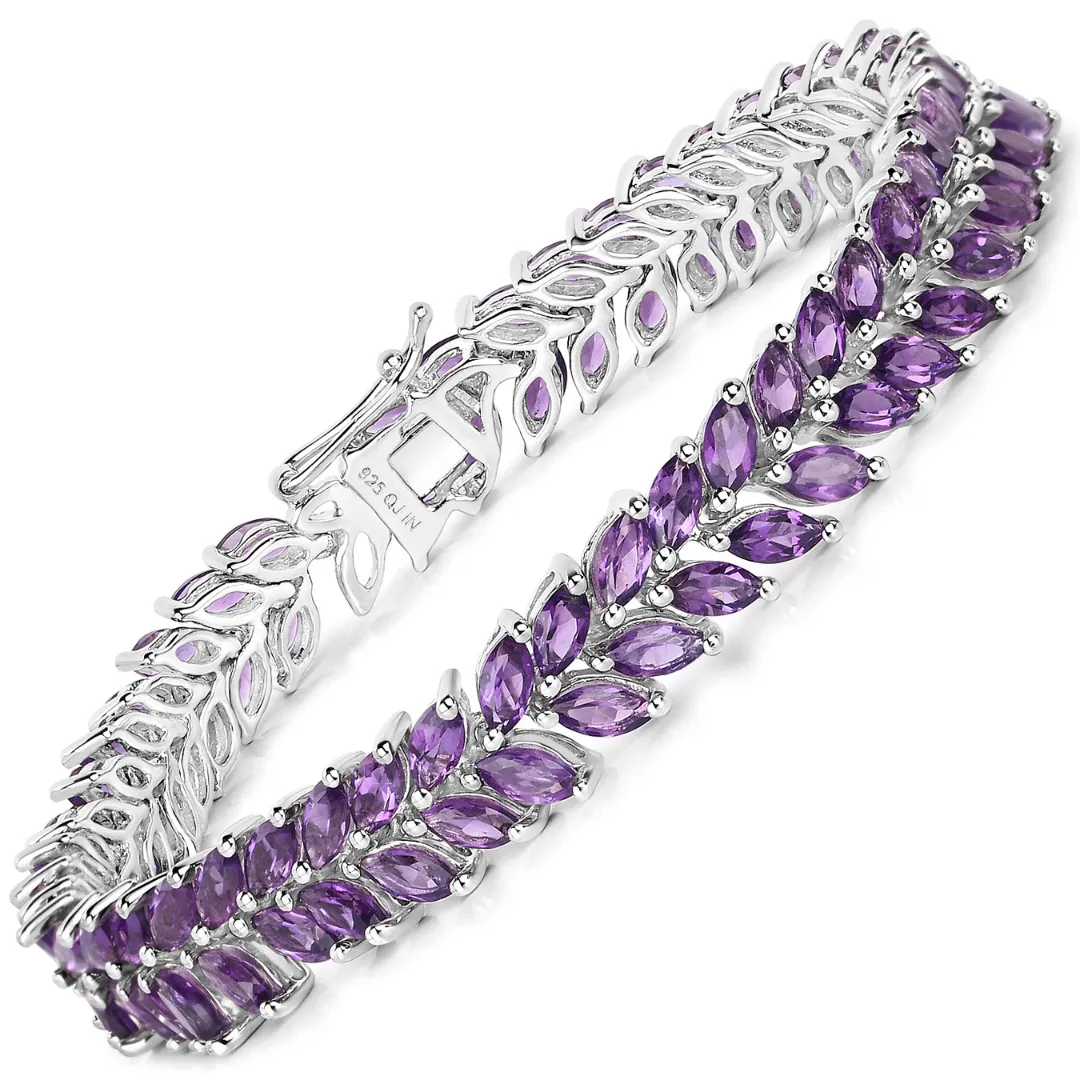 Natural Amethyst Silver Leaf Bracelet sold by Zulily product image thumbnail 2