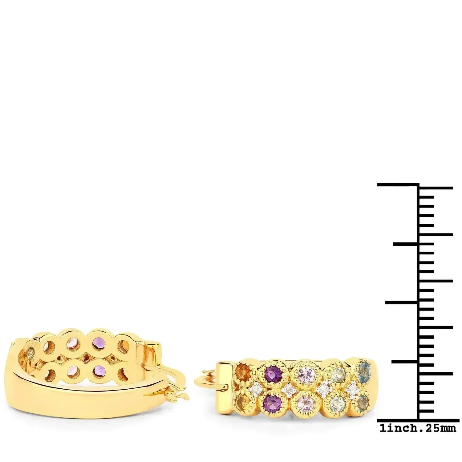 Multicolor Stone Hoop Earrings sold by Zulily product image thumbnail 4