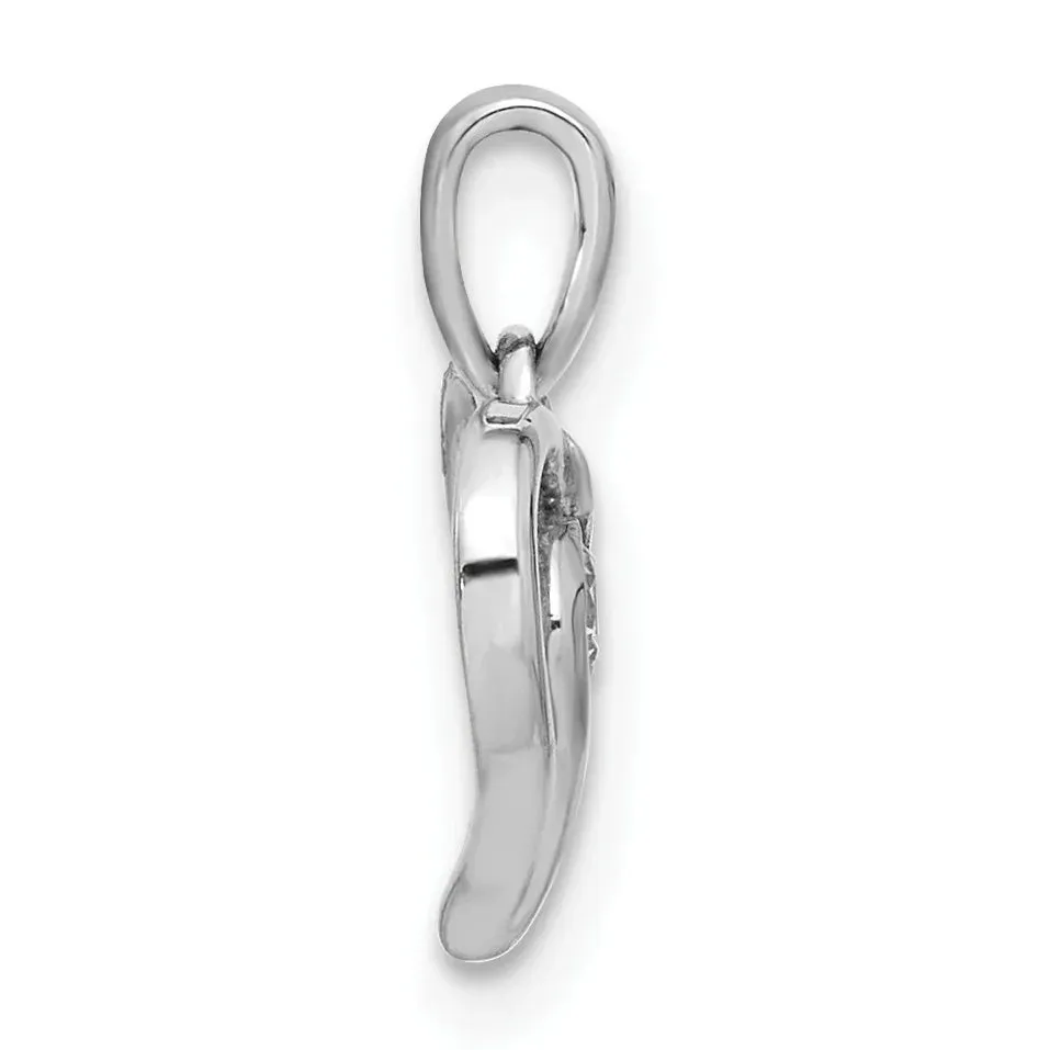 14K White Gold Heart Shaped Twisted Pendant sold by Zulily product image thumbnail 2
