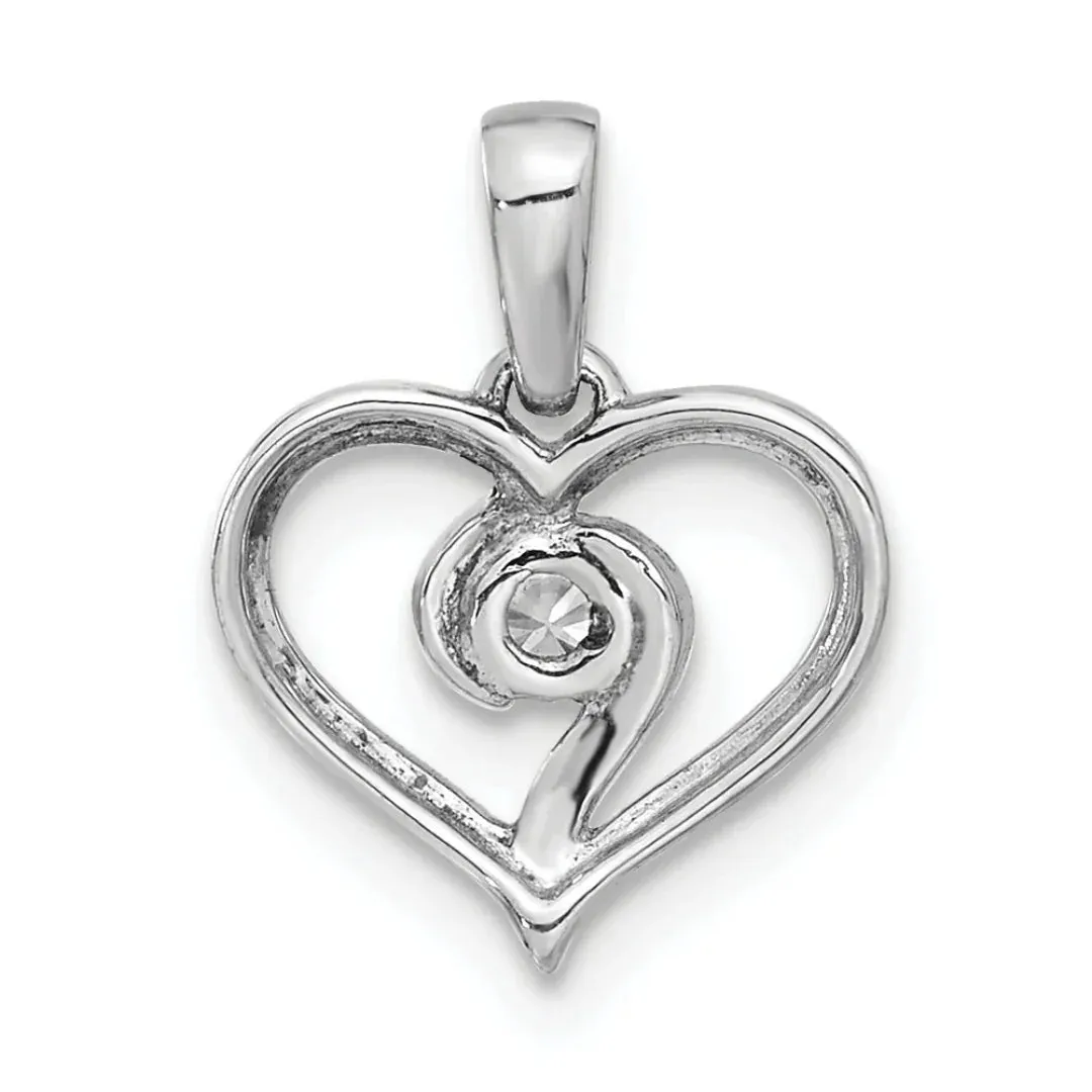 14K White Gold Heart Shaped Twisted Pendant sold by Zulily product image thumbnail 3
