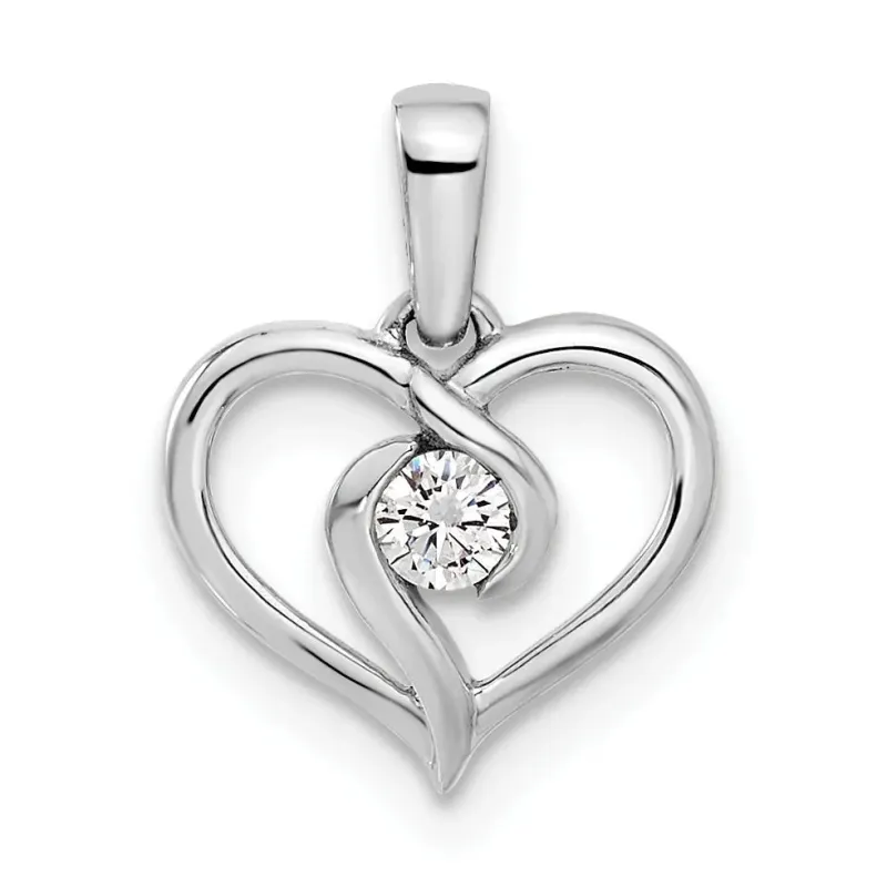 14K White Gold Heart Shaped Twisted Pendant made by Zulily