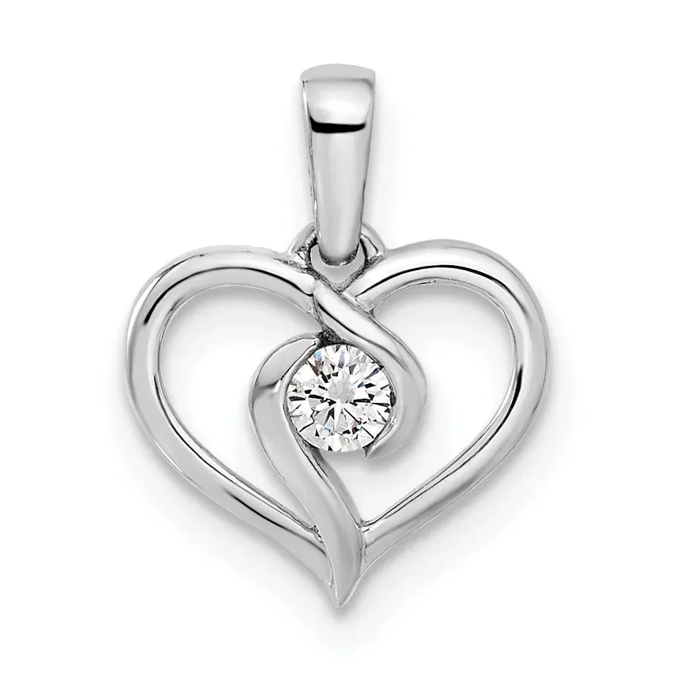 14K White Gold Heart Shaped Twisted Pendant sold by Zulily