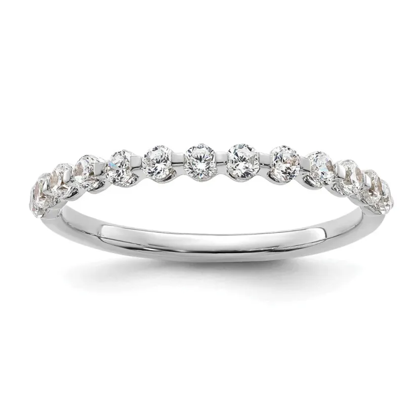 14K Gold Lab Grown Diamond Half Eternity Band Ring made by Zulily