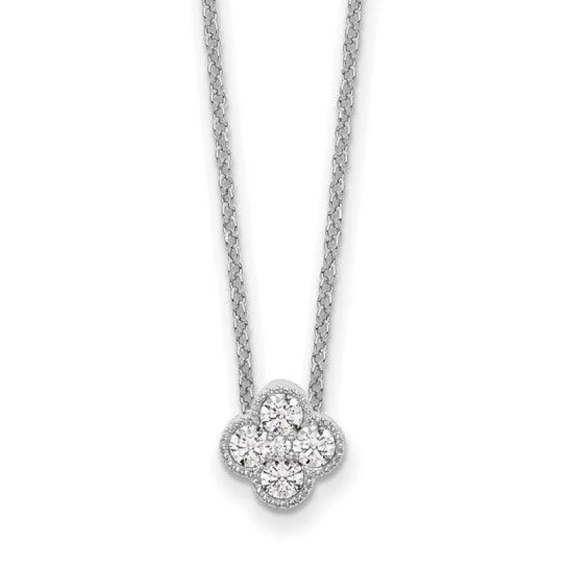 14K White Gold Four Leaf Clover Charm Pendant made by Zulily