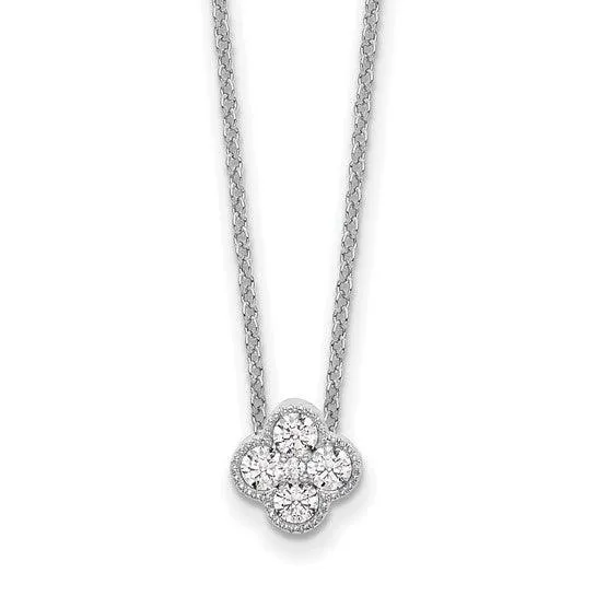 14K White Gold Four Leaf Clover Charm Pendant sold by Zulily
