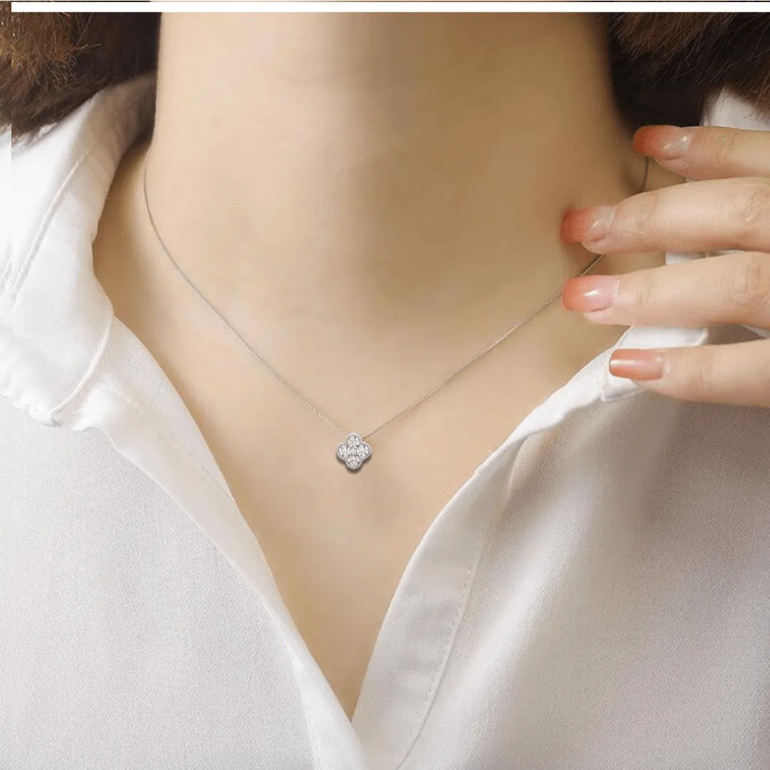14K White Gold Four Leaf Clover Charm Pendant sold by Zulily product image thumbnail 2
