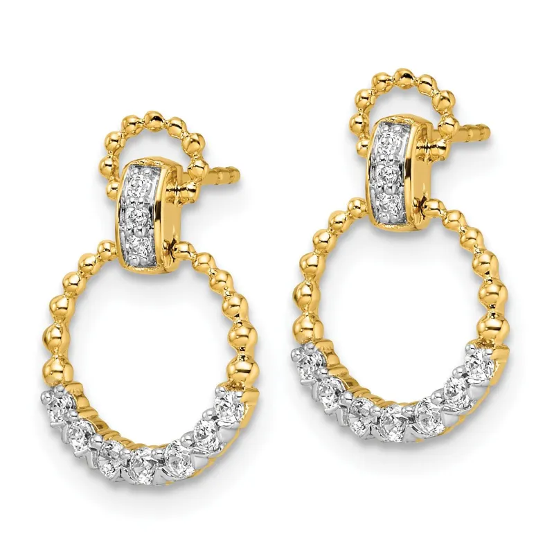 14K Gold Lab Diamond Circle Dangle Earrings made by Zulily