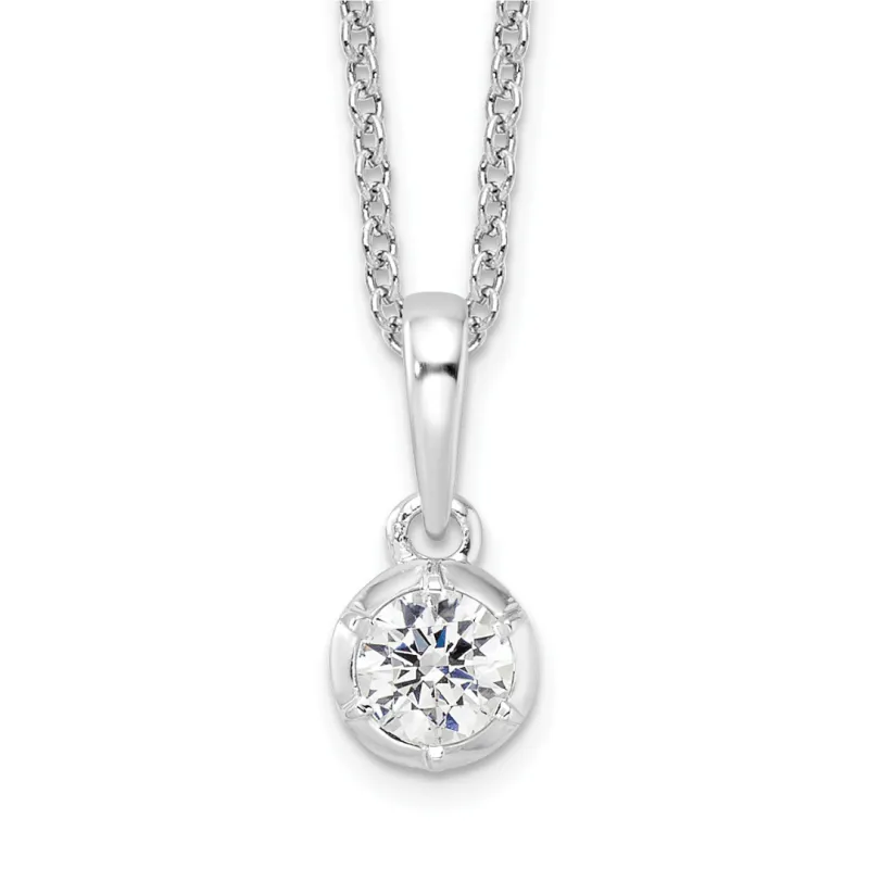 14K White Gold Lab Grown Diamond Solitaire Necklace made by Zulily