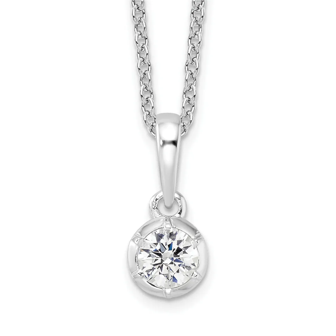 14K White Gold Lab Grown Diamond Solitaire Necklace sold by Zulily