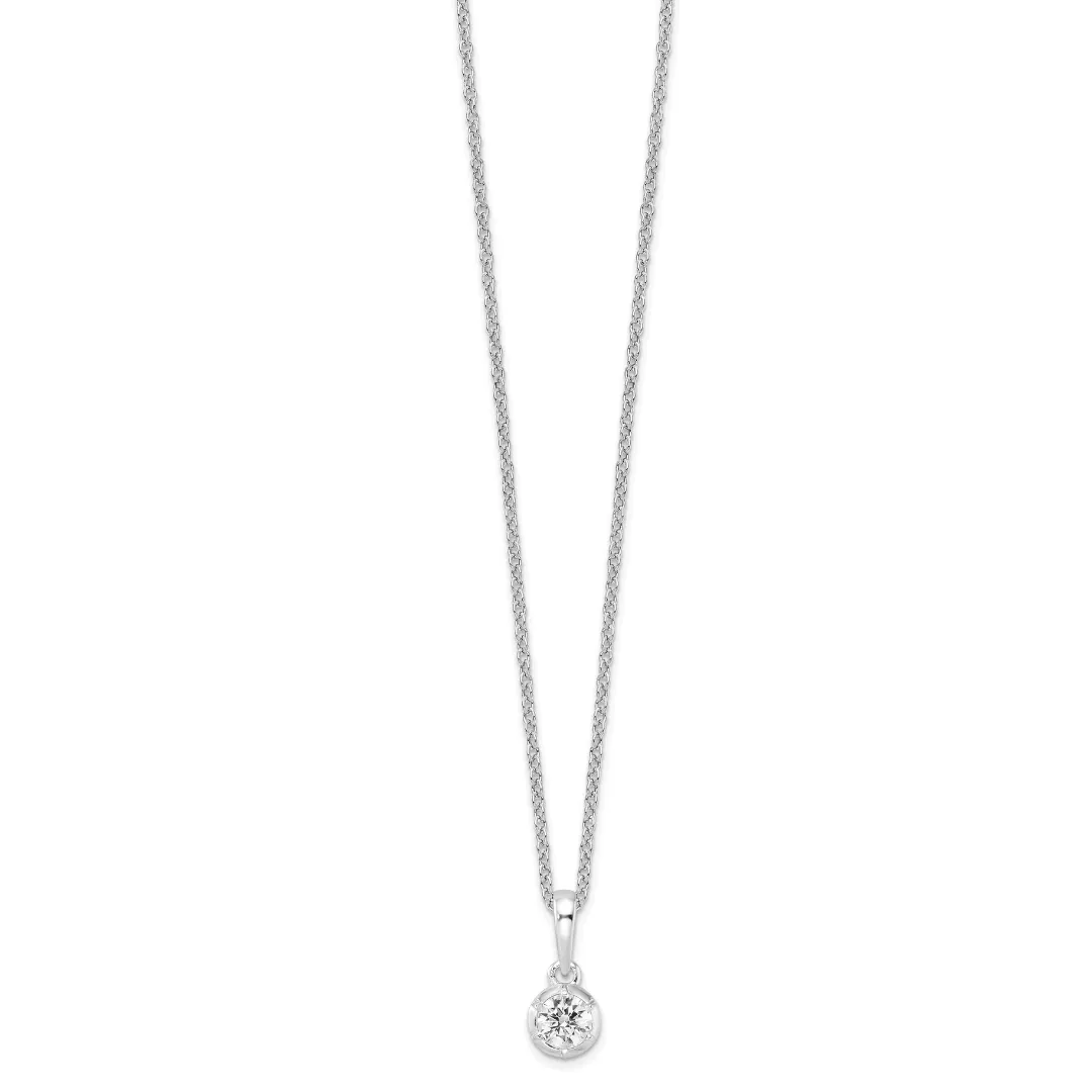 14K White Gold Lab Grown Diamond Solitaire Necklace sold by Zulily product image thumbnail 5