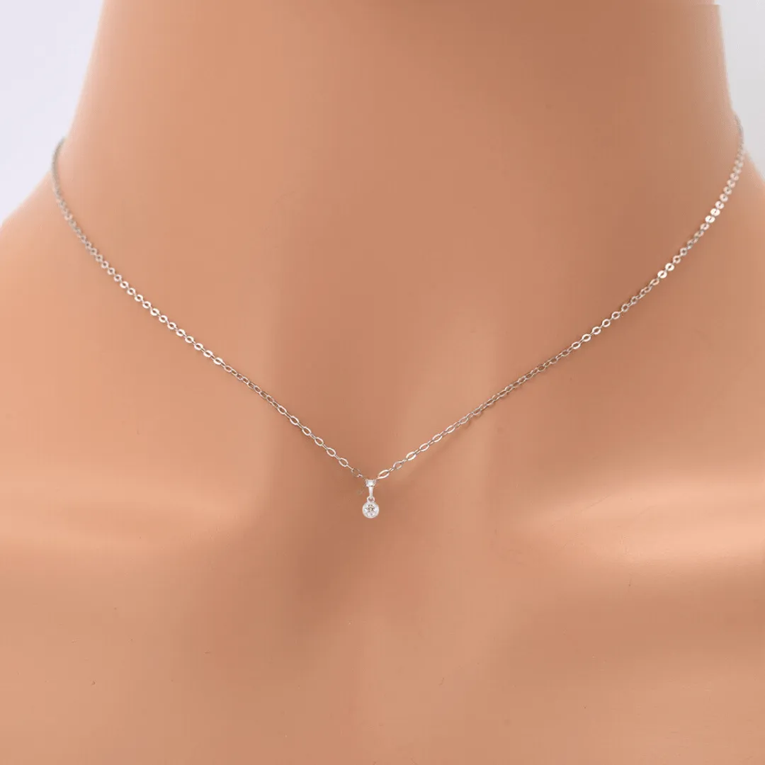 14K White Gold Lab Grown Diamond Solitaire Necklace sold by Zulily product image thumbnail 2