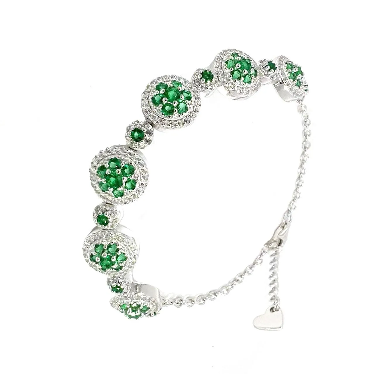 Lab Grown Emerald White Halo Bracelet sold by Zulily product image thumbnail 4