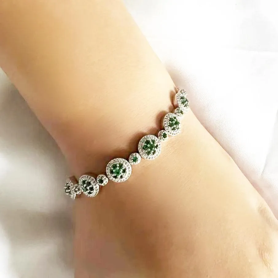 Lab Grown Emerald White Halo Bracelet sold by Zulily product image thumbnail 2
