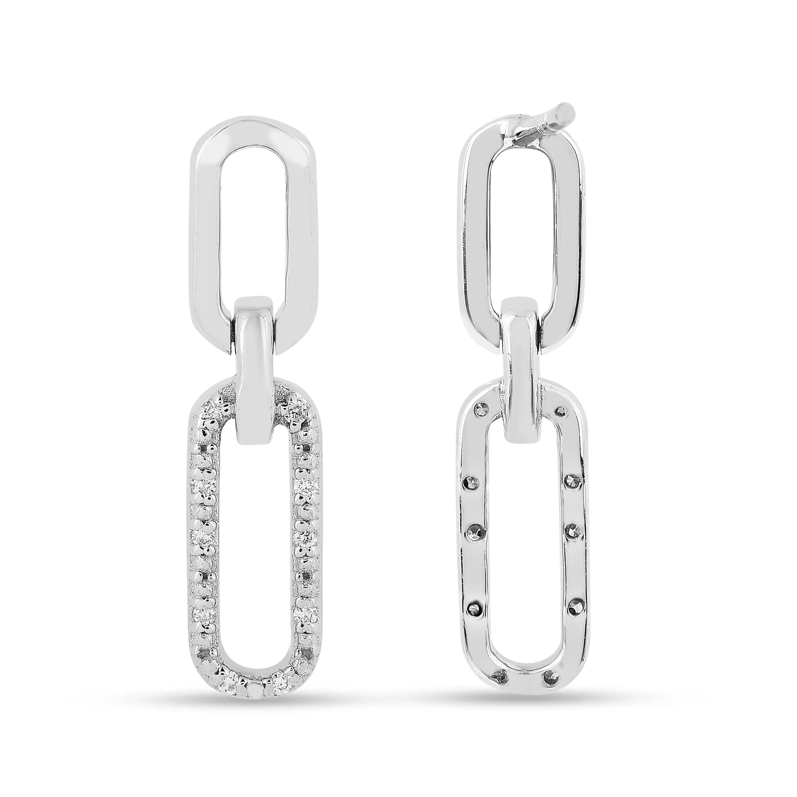 Lab Diamond Open Rectangle Drop Earrings sold by Zulily product image thumbnail 3