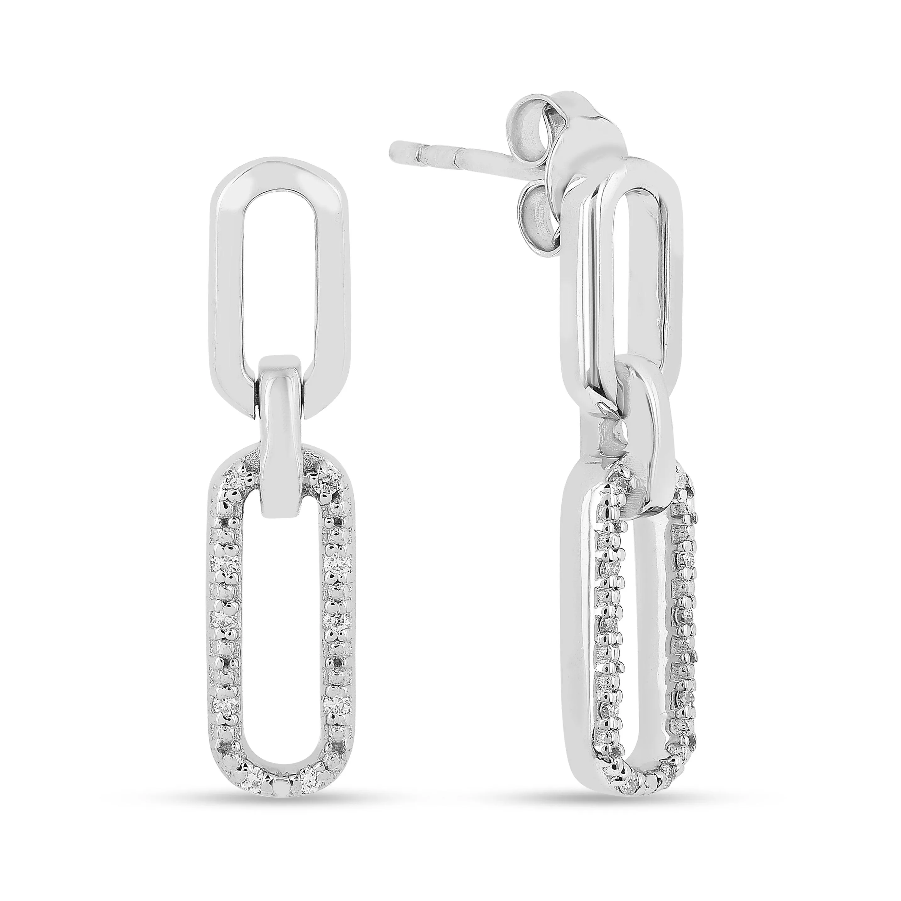 Lab Diamond Open Rectangle Drop Earrings sold by Zulily product image thumbnail 4