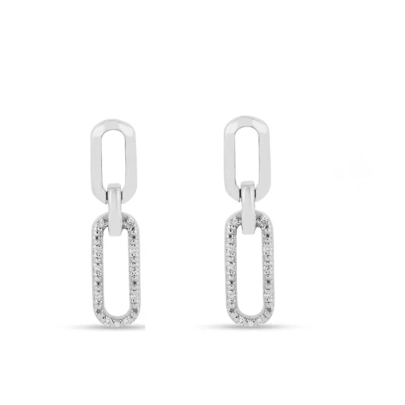 Lab Diamond Open Rectangle Drop Earrings made by Zulily