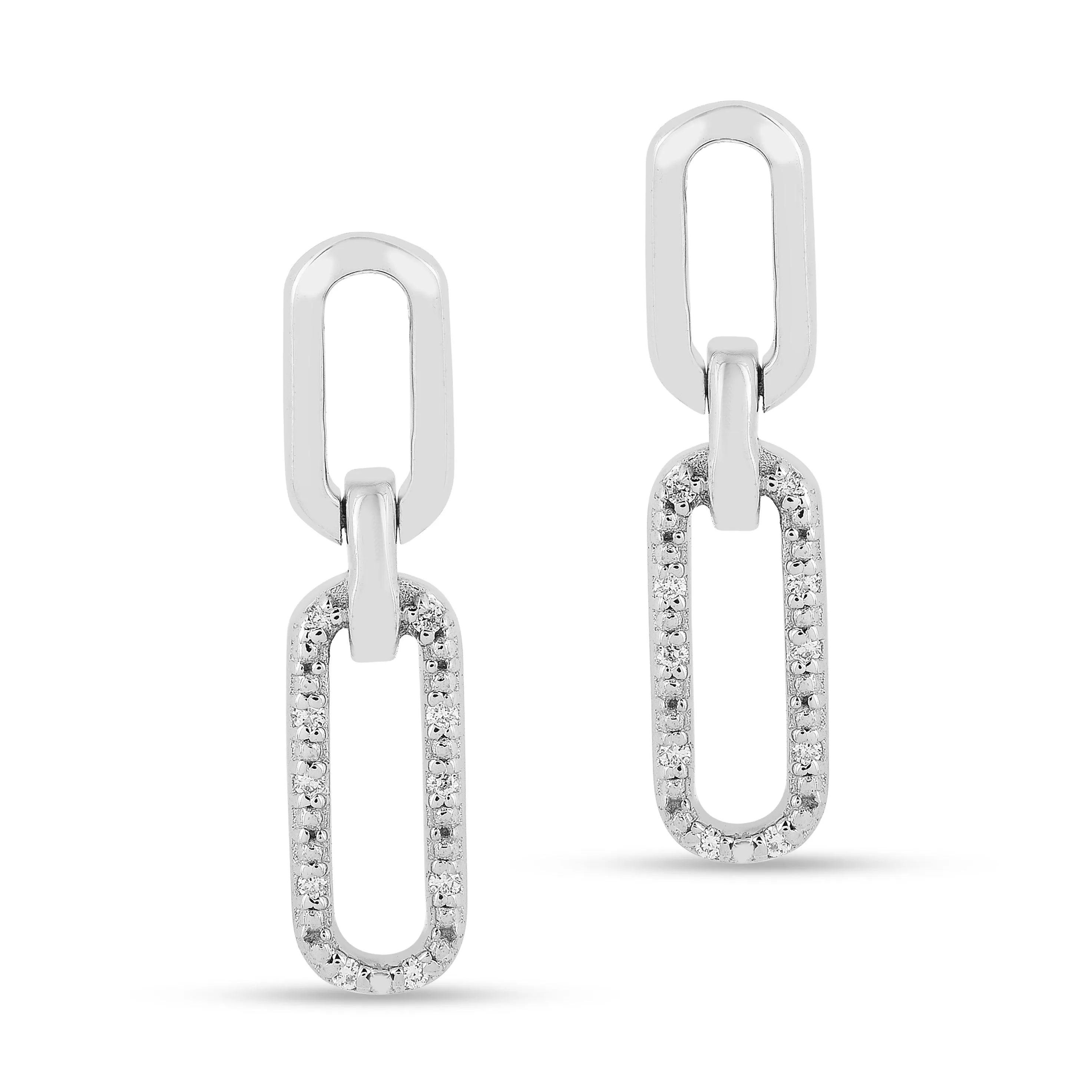 Lab Diamond Open Rectangle Drop Earrings sold by Zulily product image thumbnail 2