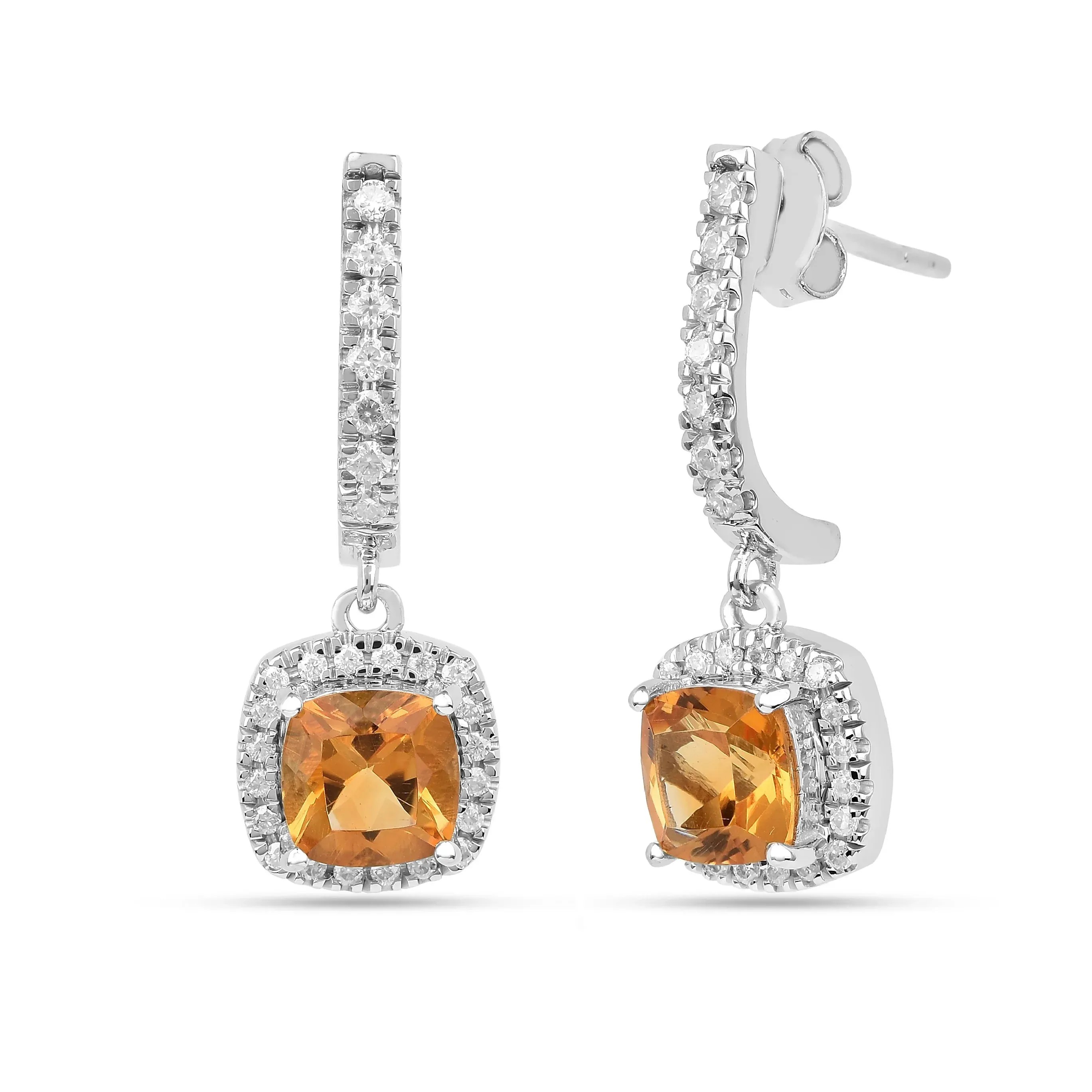 Natural Citrine Dangle Drop Halo Earrings sold by Zulily product image thumbnail 2