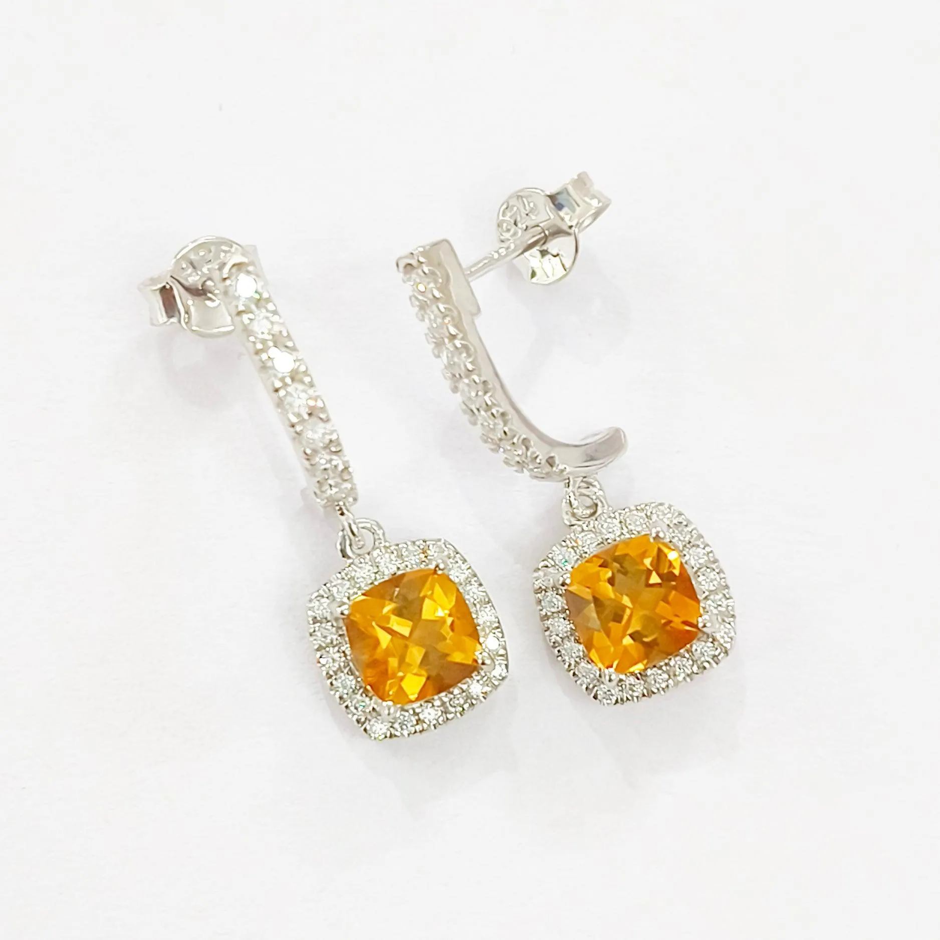 Natural Citrine Dangle Drop Halo Earrings sold by Zulily product image thumbnail 4