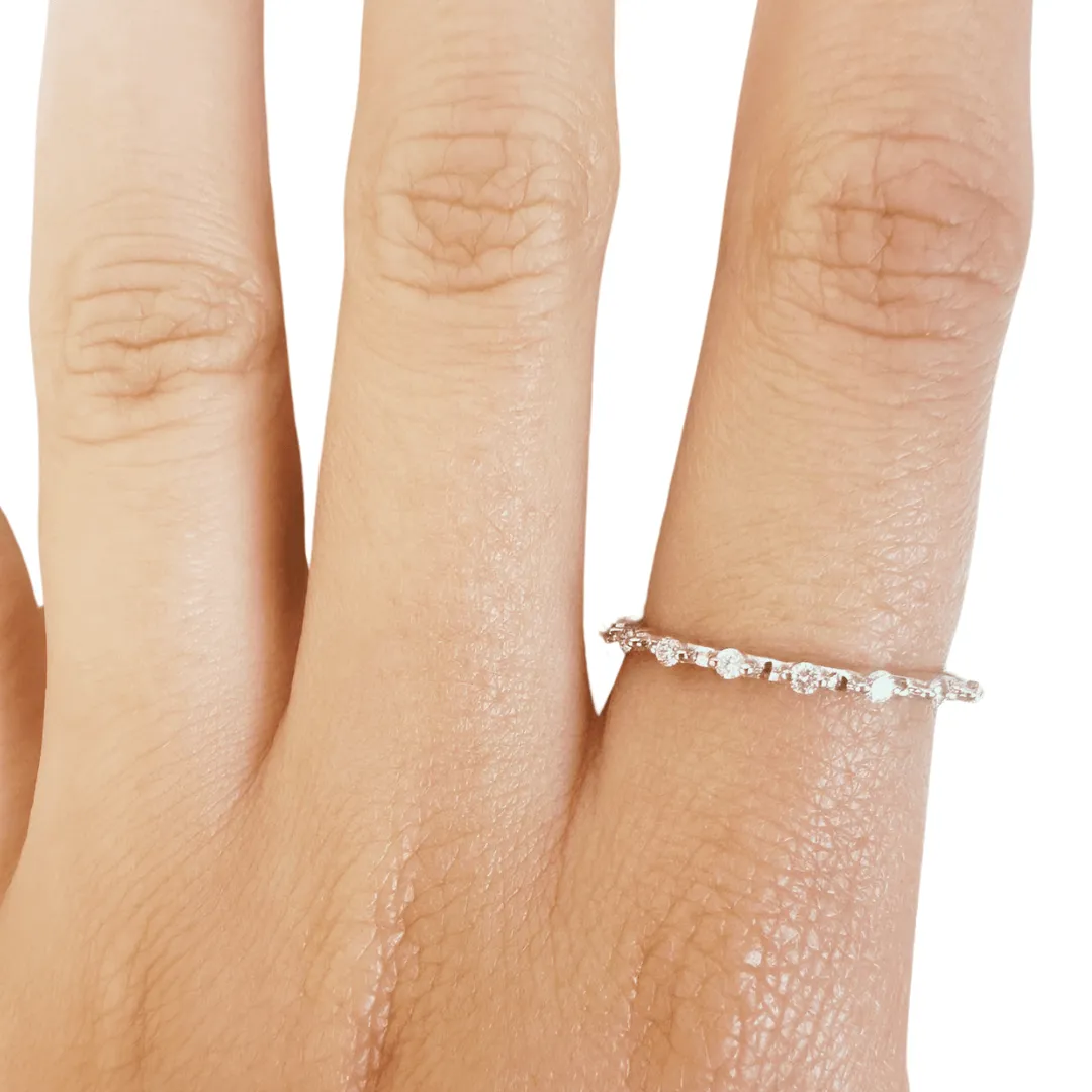 0.22 Ct Round White Lab Diamond Sterling Silver Half Eternity Ring sold by Zulily product image thumbnail 3