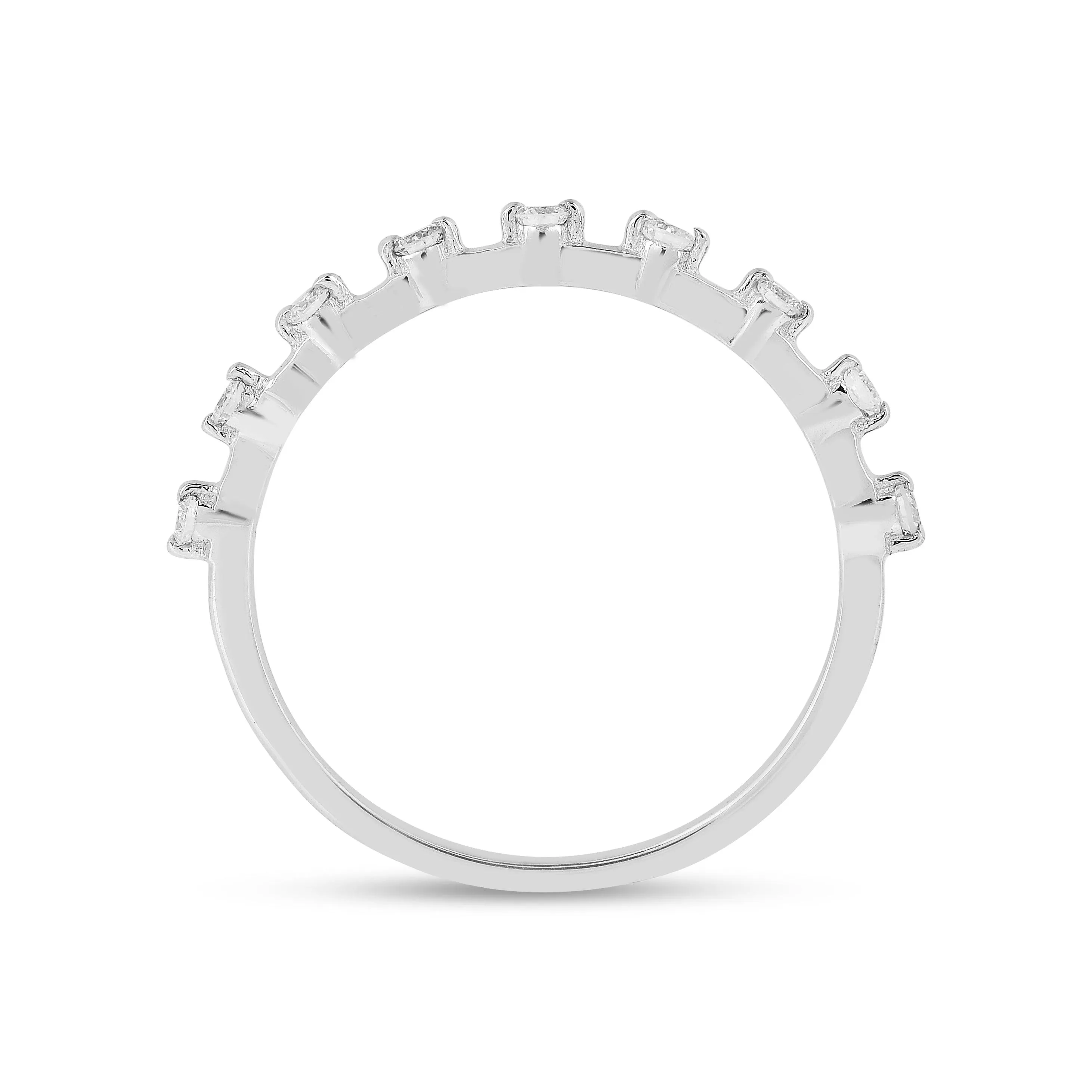 0.22 Ct Round White Lab Diamond Sterling Silver Half Eternity Ring sold by Zulily product image thumbnail 5