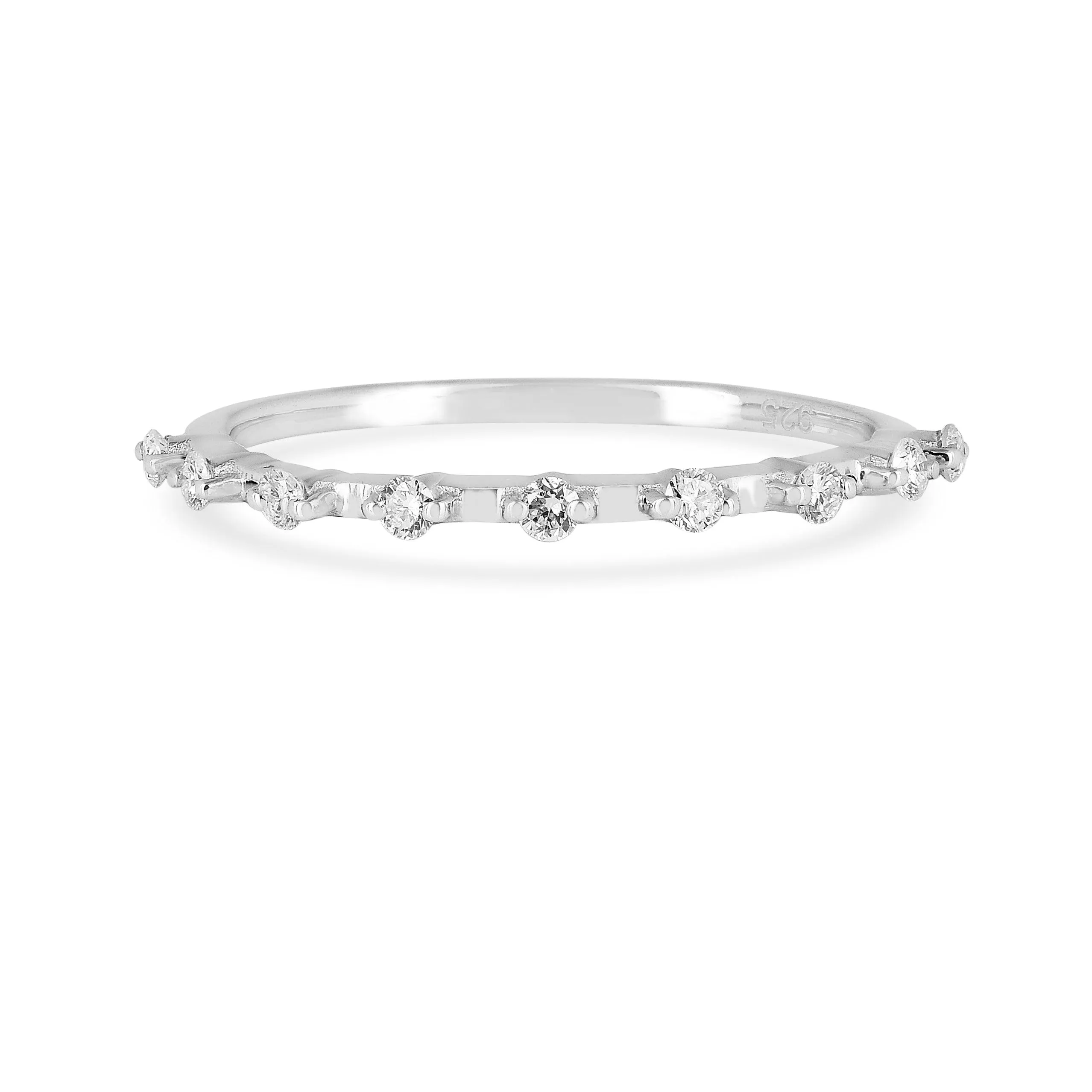 0.22 Ct Round White Lab Diamond Sterling Silver Half Eternity Ring sold by Zulily product image thumbnail 2