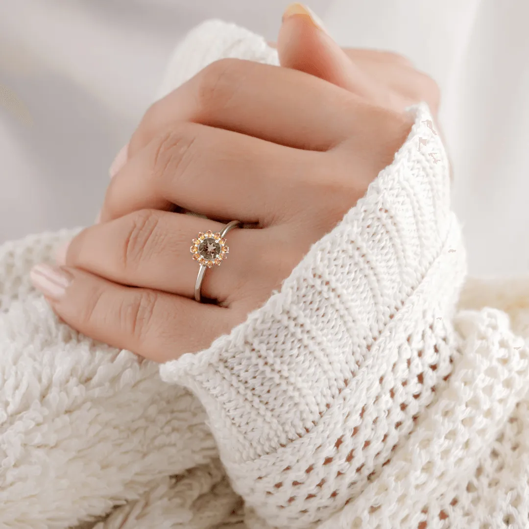 Smoky Quartz Sunflower Ring sold by Zulily product image thumbnail 3