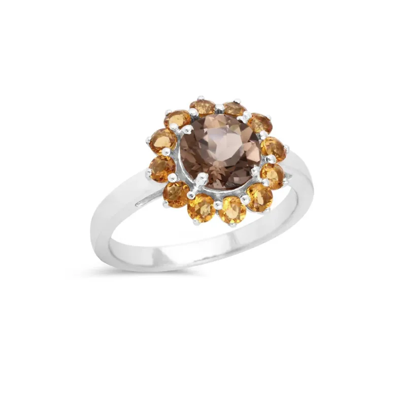 Smoky Quartz Sunflower Ring made by Zulily
