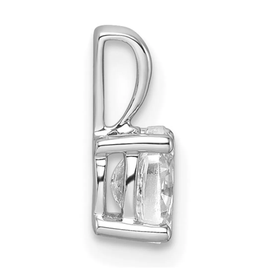 14K White Gold Lab Grown Diamond Oval Solitaire Pendant sold by Zulily product image thumbnail 5