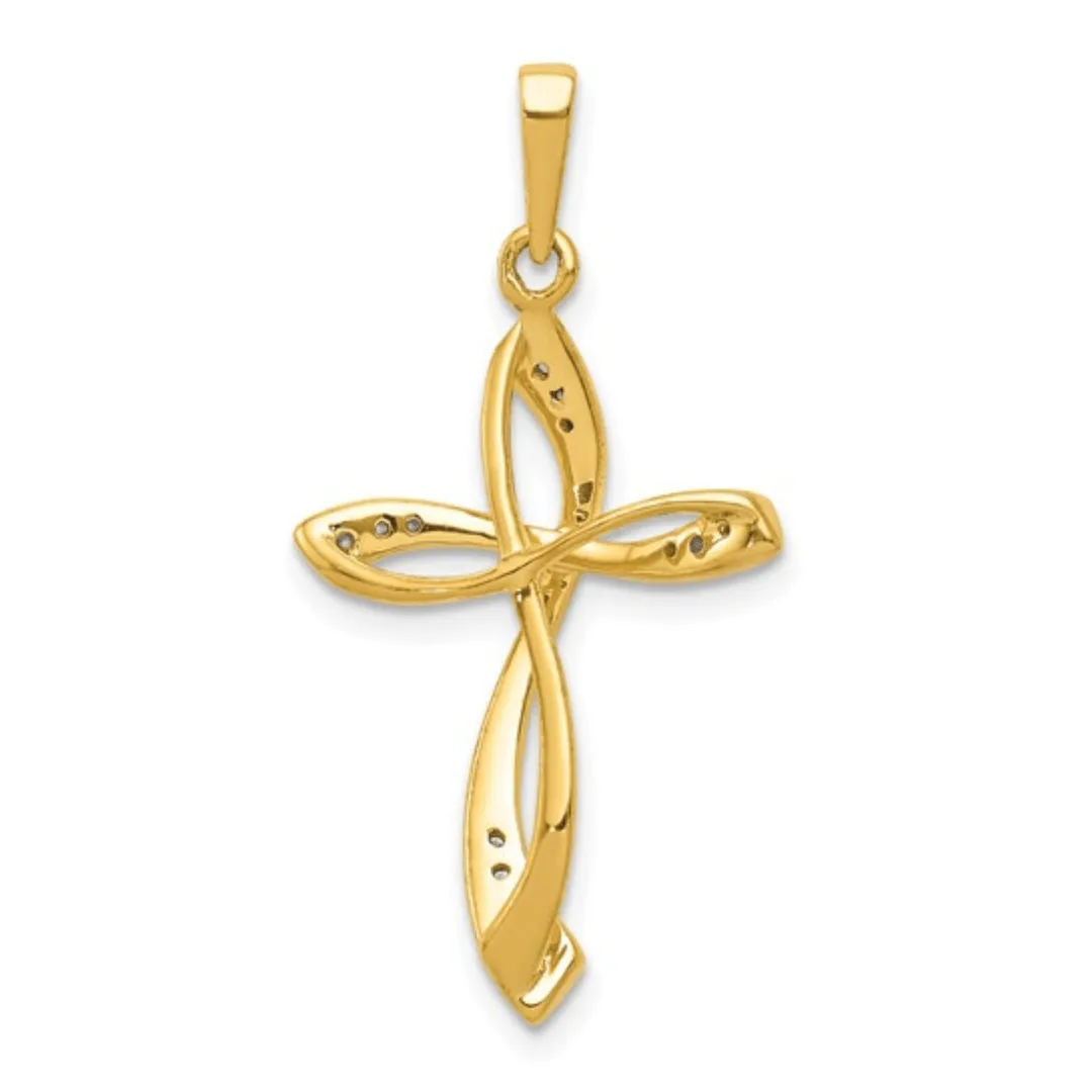 14K Yellow Gold Lab Diamond Cross Pendant sold by Zulily product image thumbnail 5