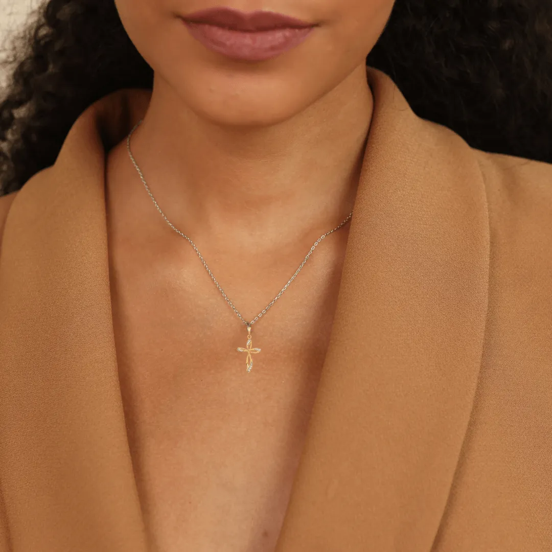 14K Yellow Gold Lab Diamond Cross Pendant sold by Zulily product image thumbnail 4