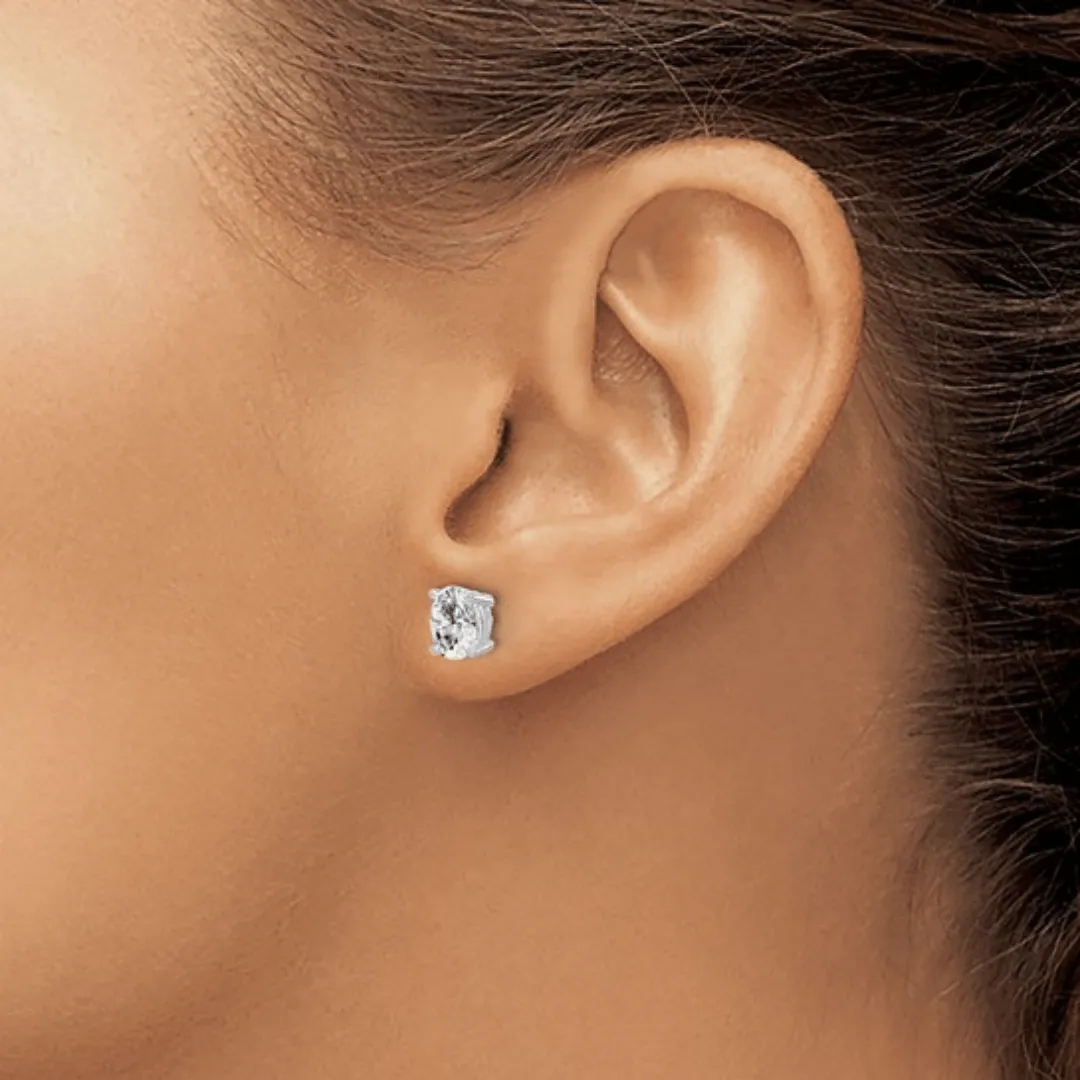 14k White Gold Lab Grown Diamond Oval Solitaire Stud Earrings sold by Zulily product image thumbnail 2